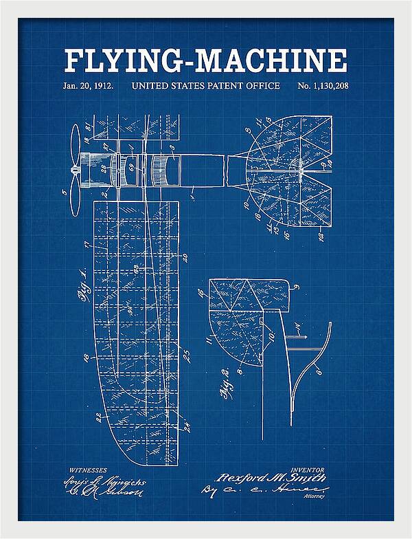 Flying Machine Blueprint Patent Us1130208