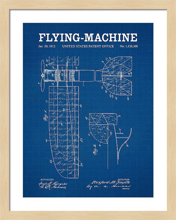 Flying Machine Blueprint Patent Us1130208