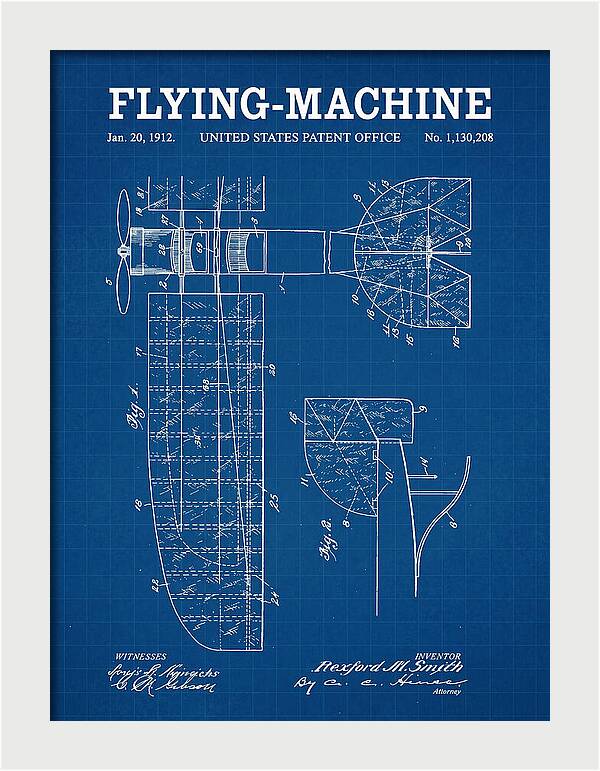 Flying Machine Blueprint Patent Us1130208