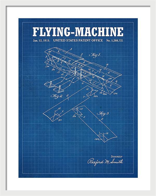 Flying Machine Blueprint Patent Us1288721