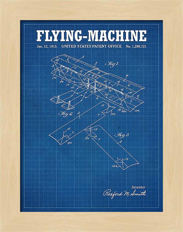 Flying Machine Blueprint Patent Us1288721