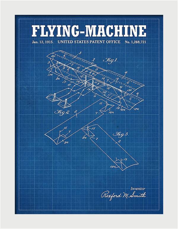 Flying Machine Blueprint Patent Us1288721