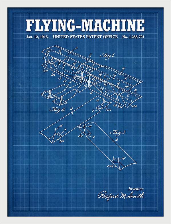 Flying Machine Blueprint Patent Us1288721