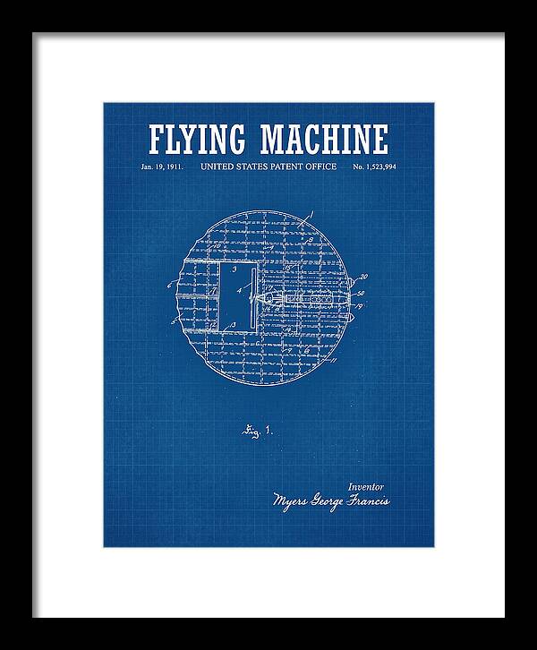 Flying Machine Blueprint Patent Us1523994