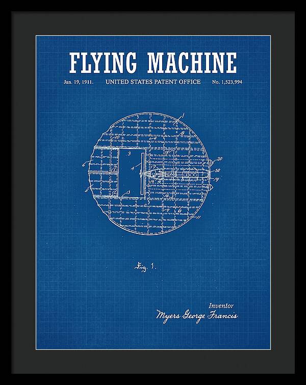 Flying Machine Blueprint Patent Us1523994