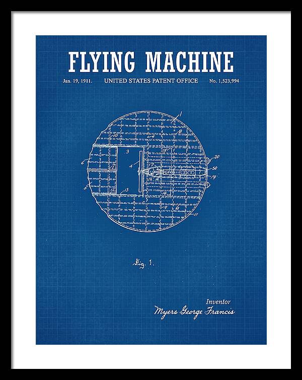 Flying Machine Blueprint Patent Us1523994