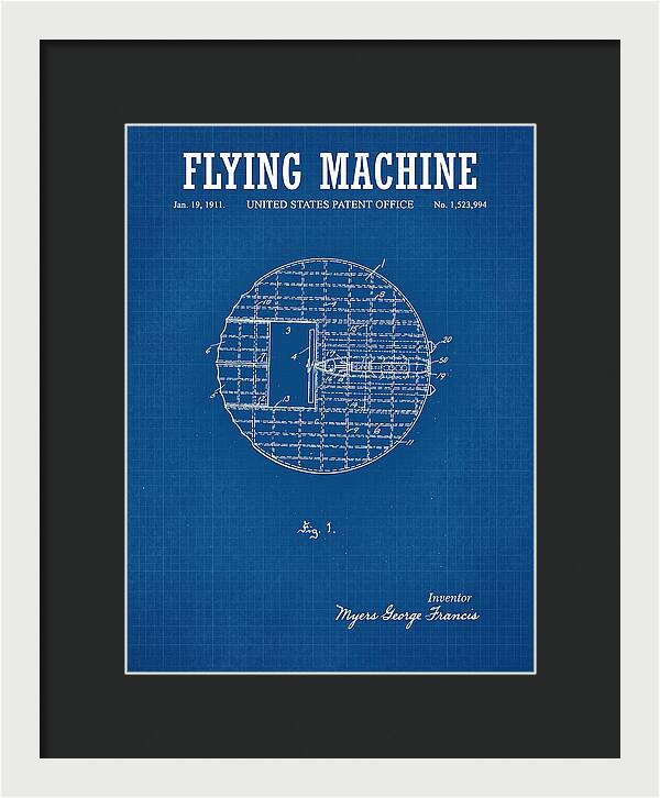 Flying Machine Blueprint Patent Us1523994