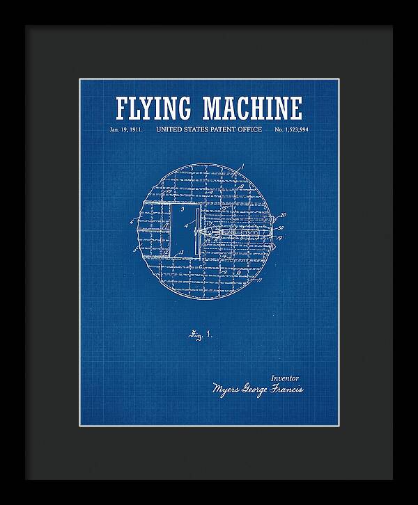 Flying Machine Blueprint Patent Us1523994