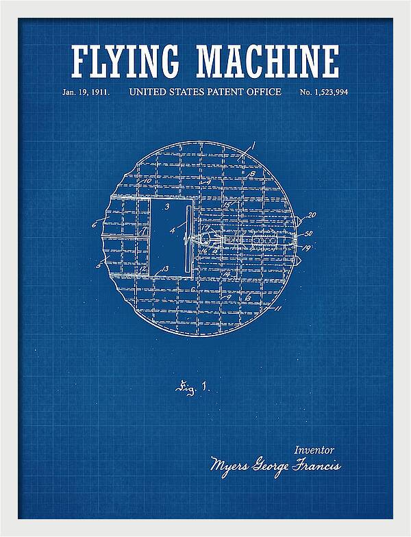 Flying Machine Blueprint Patent Us1523994
