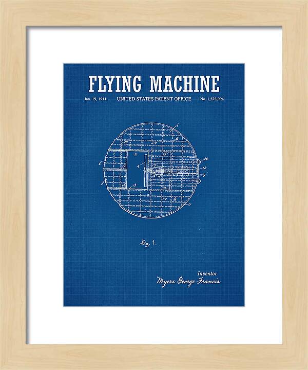 Flying Machine Blueprint Patent Us1523994