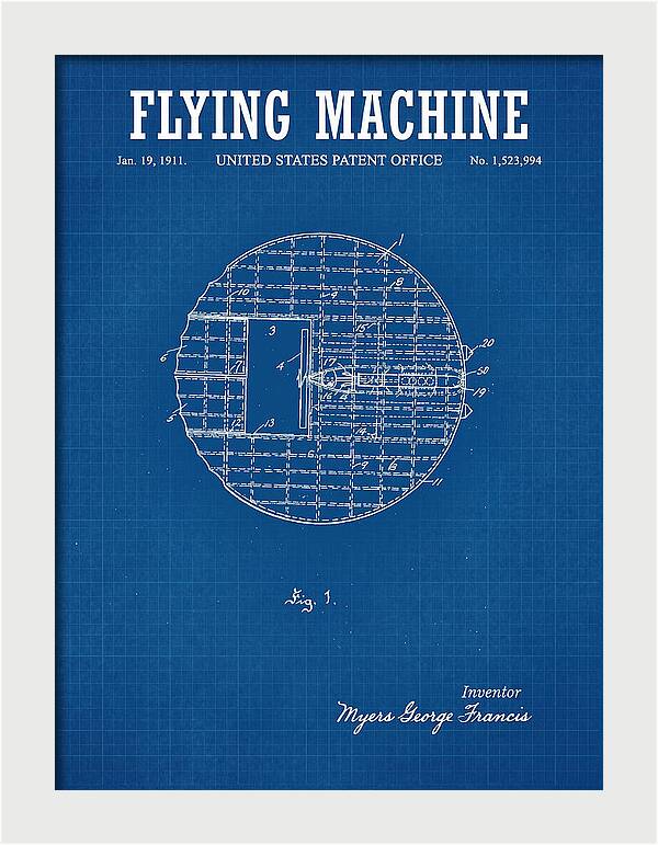Flying Machine Blueprint Patent Us1523994
