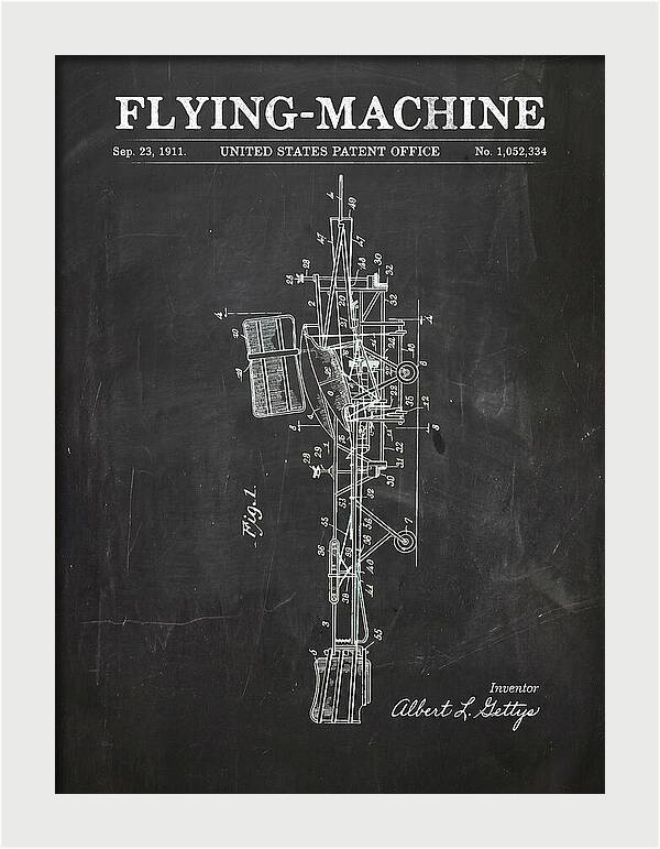 Flying Machine Chalkboard Patent Us1052334
