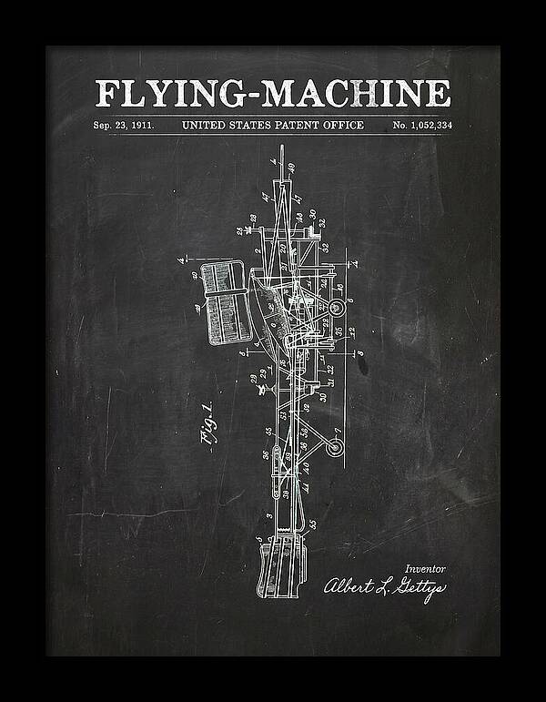 Flying Machine Chalkboard Patent Us1052334