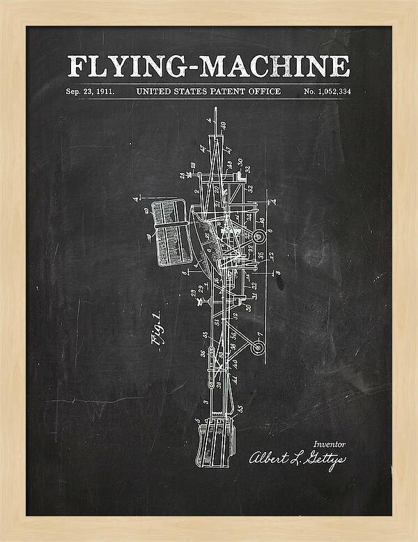 Flying Machine Chalkboard Patent Us1052334