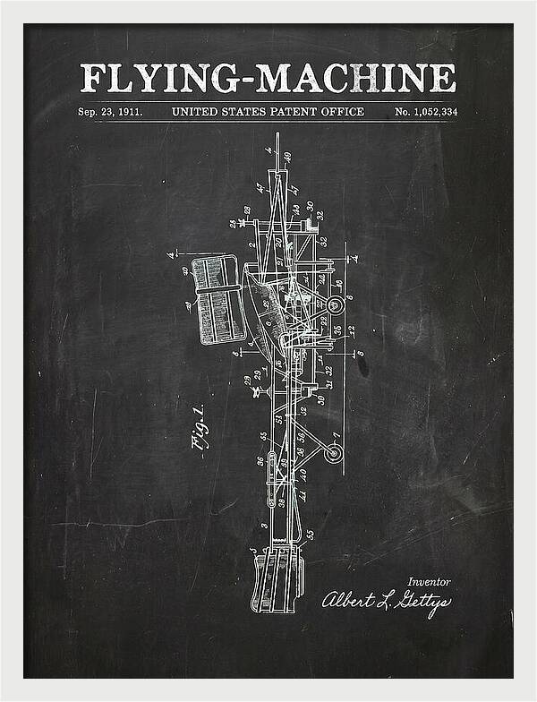 Flying Machine Chalkboard Patent Us1052334