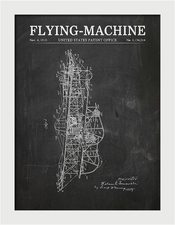 Flying Machine Chalkboard Patent Us1154214