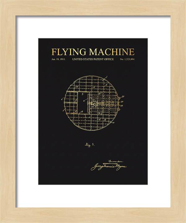 Flying Machine Gold Patent Us1523994