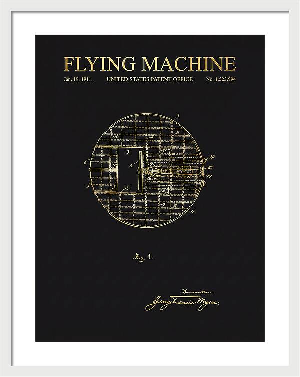 Flying Machine Gold Patent Us1523994