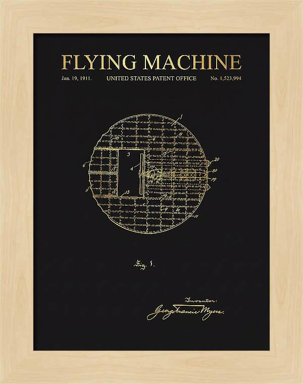 Flying Machine Gold Patent Us1523994