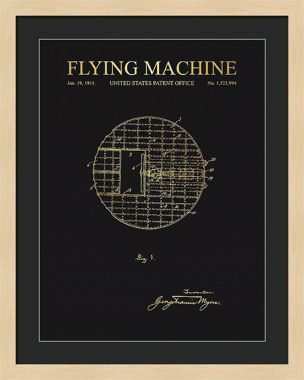 Flying Machine Gold Patent Us1523994