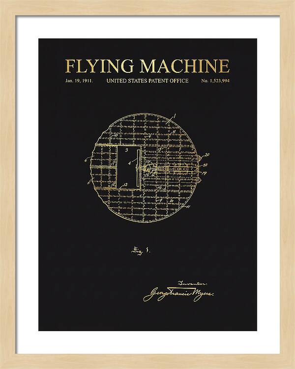 Flying Machine Gold Patent Us1523994