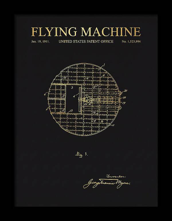 Flying Machine Gold Patent Us1523994