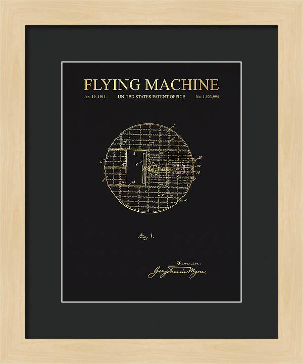 Flying Machine Gold Patent Us1523994