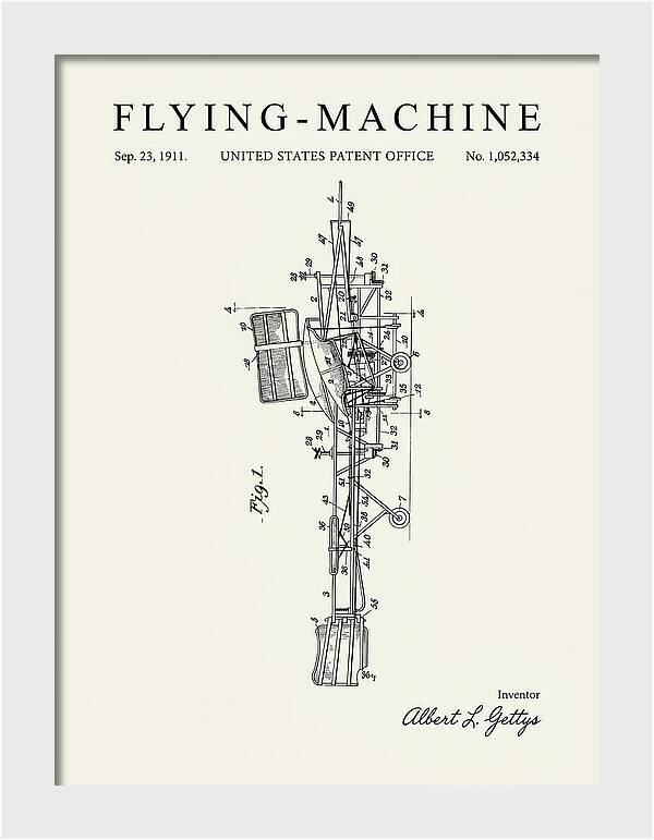 Flying Machine Minimalist Patent Us1052334