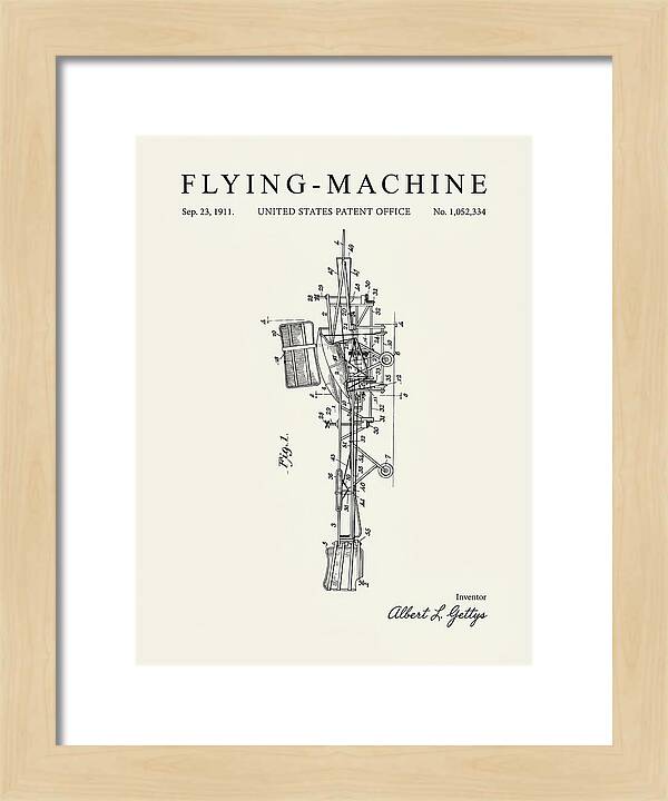 Flying Machine Minimalist Patent Us1052334