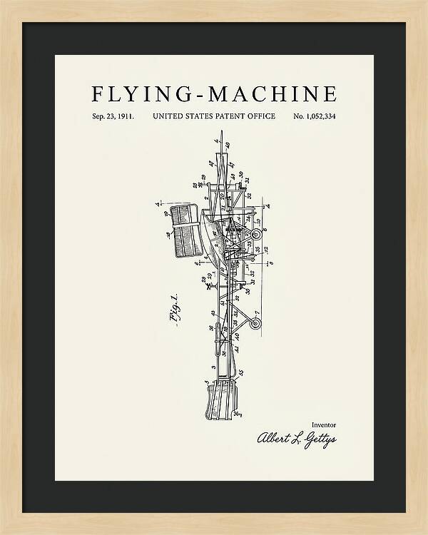 Flying Machine Minimalist Patent Us1052334