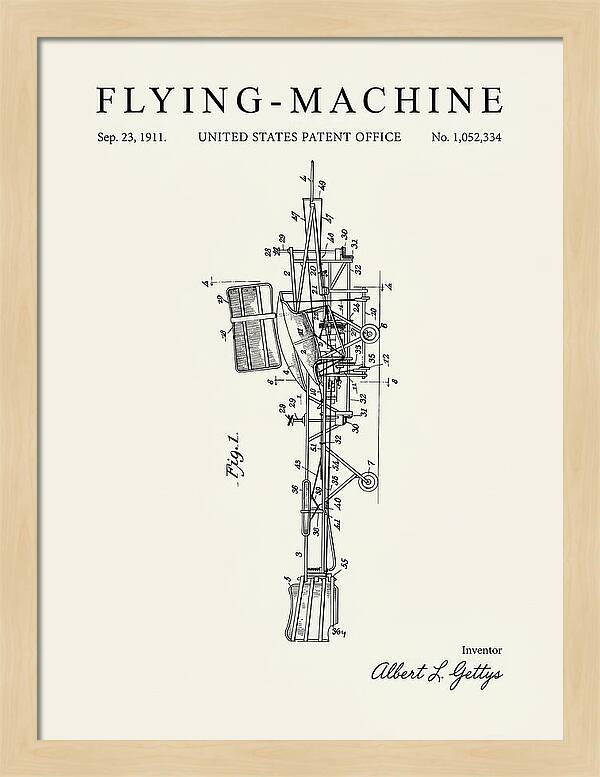 Flying Machine Minimalist Patent Us1052334