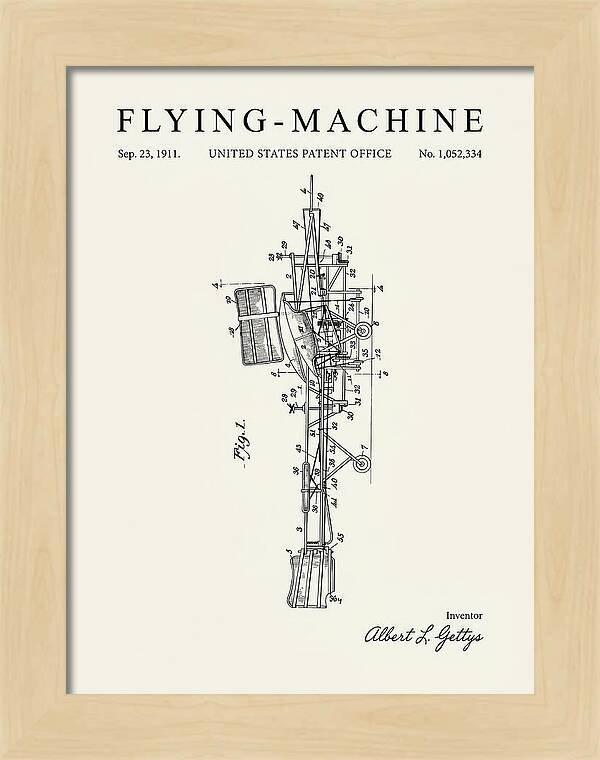 Flying Machine Minimalist Patent Us1052334