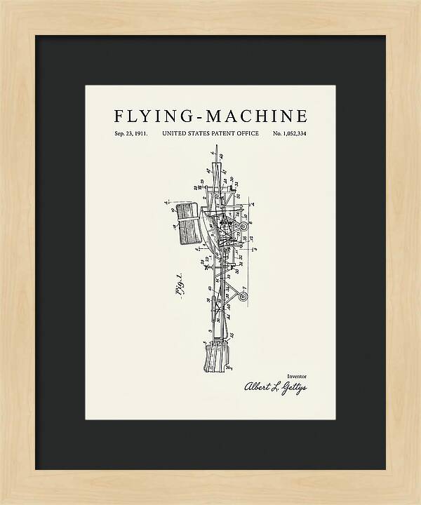 Flying Machine Minimalist Patent Us1052334