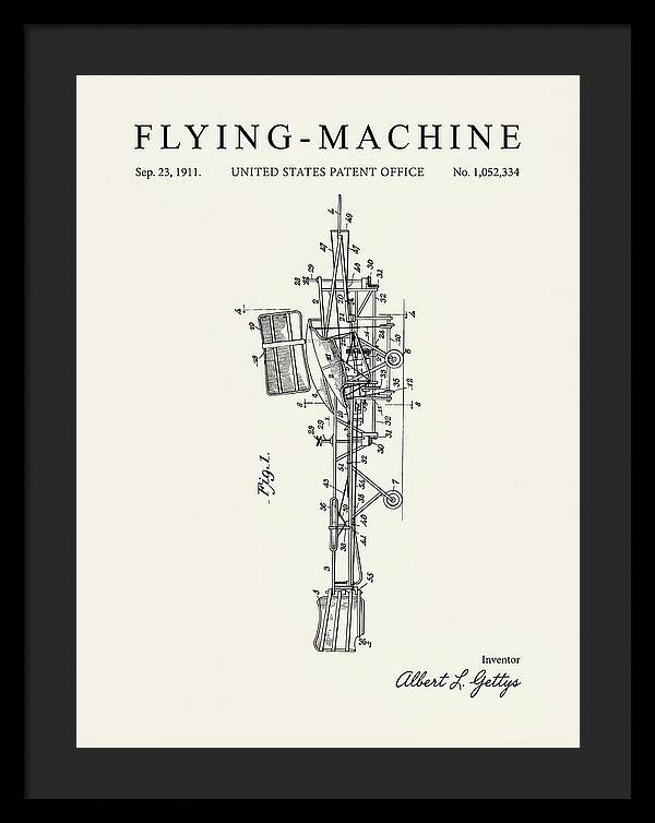 Flying Machine Minimalist Patent Us1052334