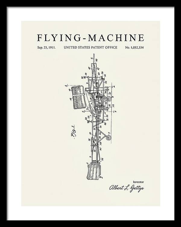 Flying Machine Minimalist Patent Us1052334