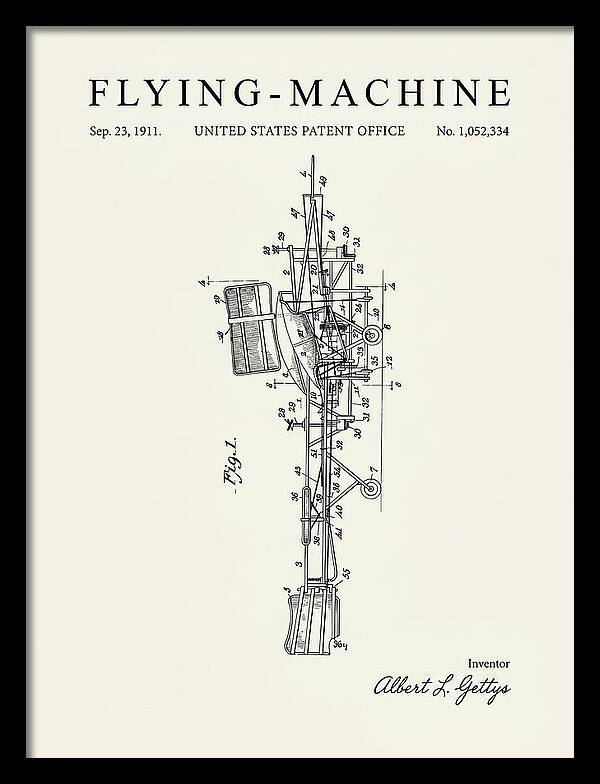 Flying Machine Minimalist Patent Us1052334