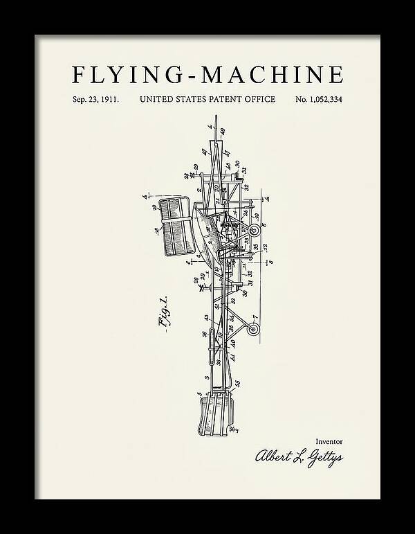 Flying Machine Minimalist Patent Us1052334