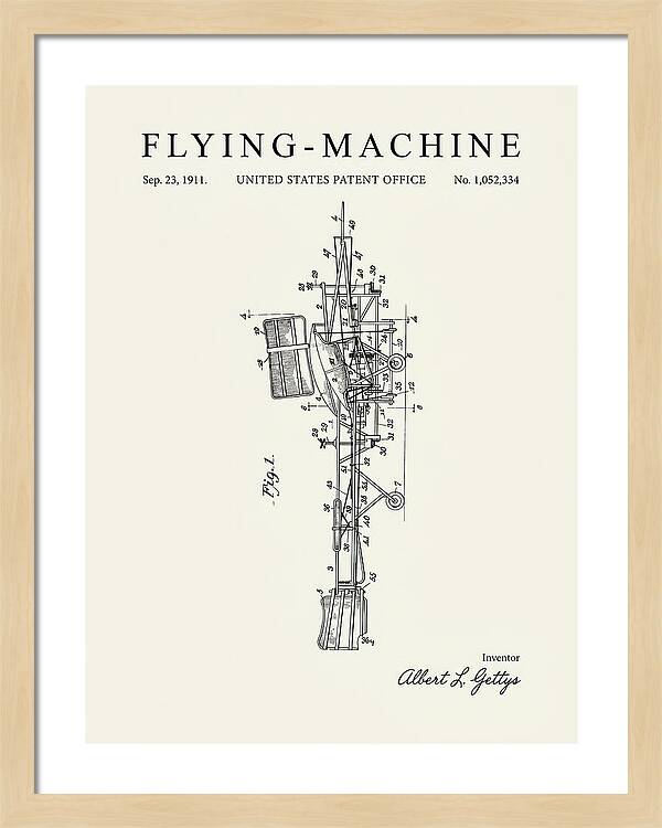 Flying Machine Minimalist Patent Us1052334