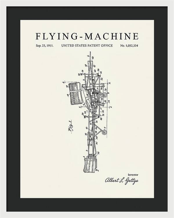 Flying Machine Minimalist Patent Us1052334