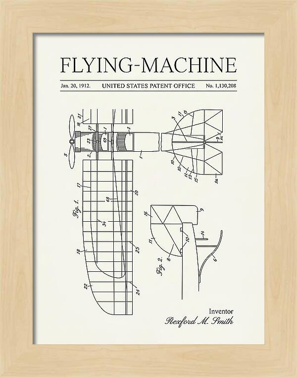 Flying Machine Minimalist Patent Us1130208