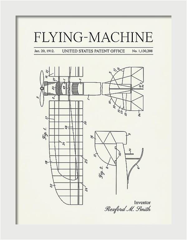 Flying Machine Minimalist Patent Us1130208