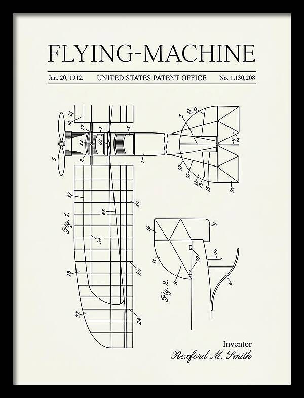Flying Machine Minimalist Patent Us1130208