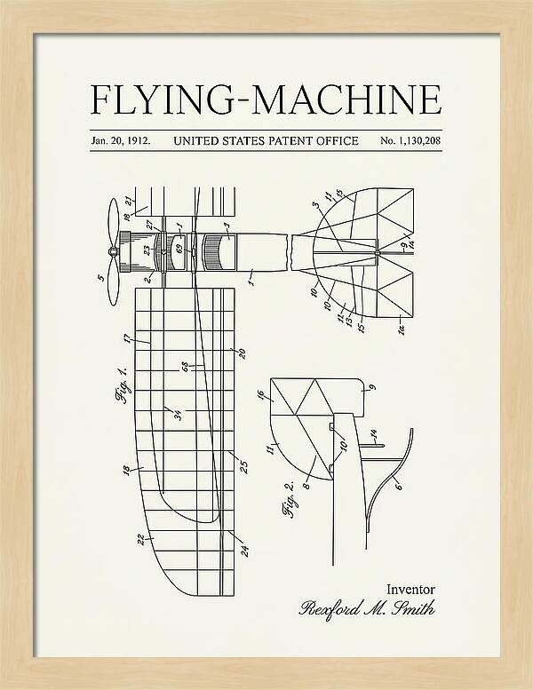 Flying Machine Minimalist Patent Us1130208
