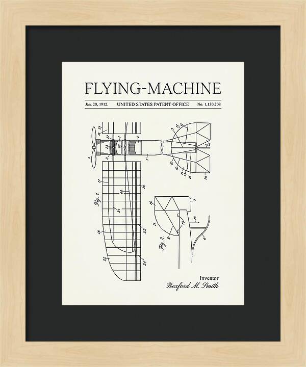 Flying Machine Minimalist Patent Us1130208