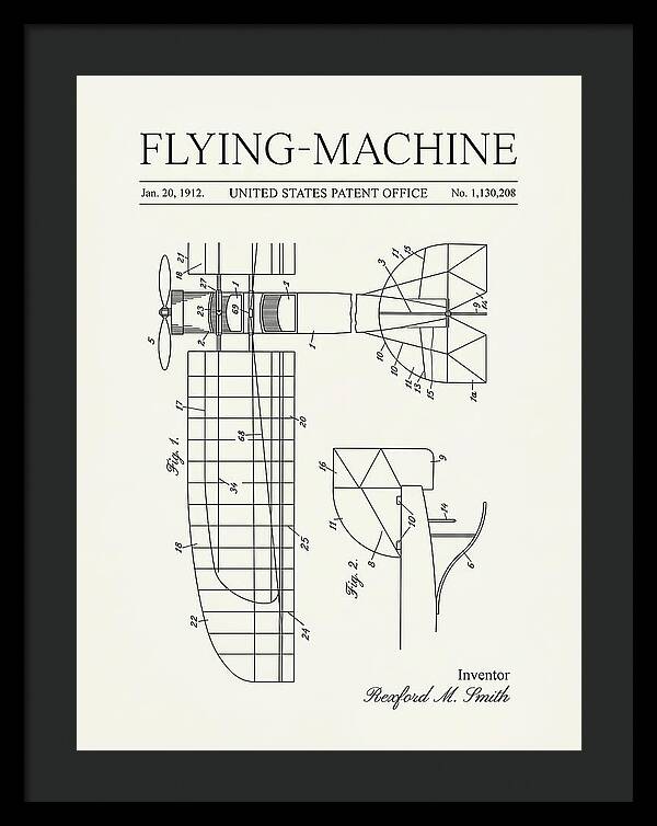 Flying Machine Minimalist Patent Us1130208