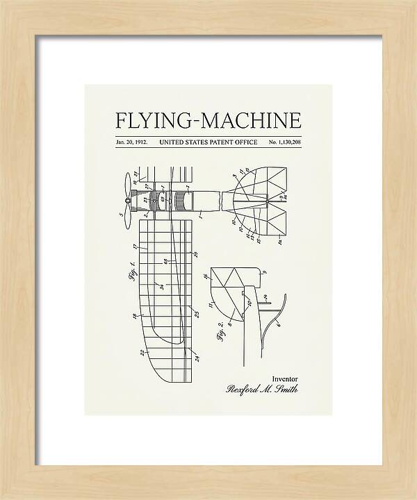 Flying Machine Minimalist Patent Us1130208