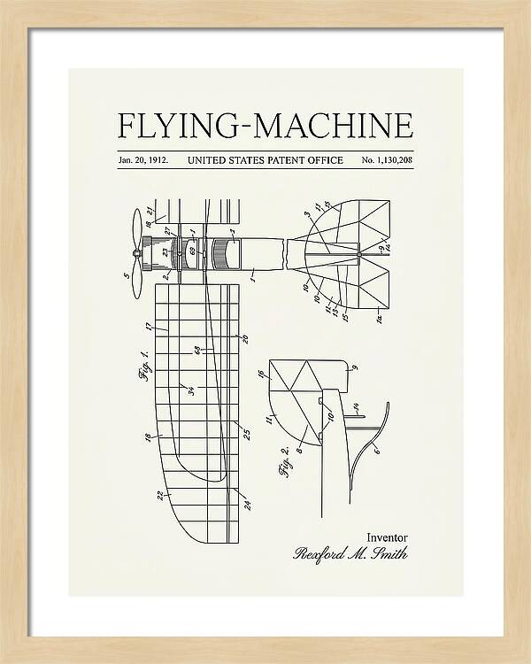Flying Machine Minimalist Patent Us1130208