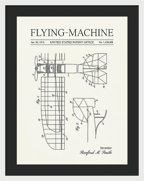 Flying Machine Minimalist Patent Us1130208