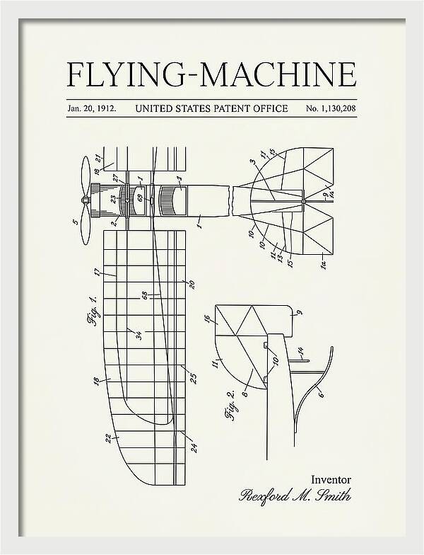 Flying Machine Minimalist Patent Us1130208