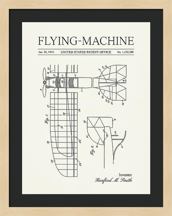 Flying Machine Minimalist Patent Us1130208